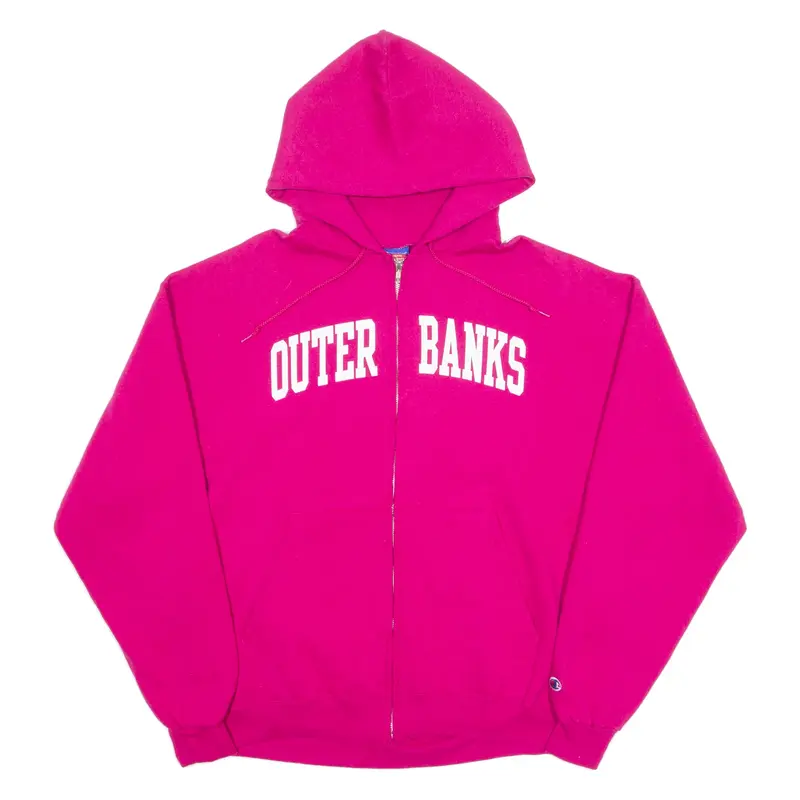 CHAMPION Outer Banks Mens Pink Hoodie Full Zip USA XL