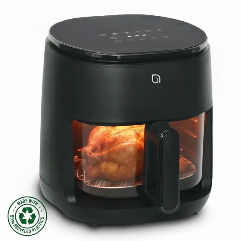 CookWithWillow - Non-Toxic 5QT Air Fryer with Glass Bowl and Digital Display, Large Touchscreen Air Fryer Oven, Dishwasher Sa...