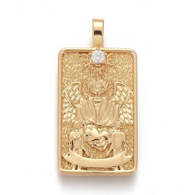 Brass Micro Pave Clear Cubic Zirconia Pendants