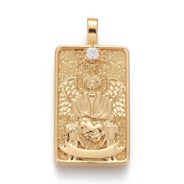 Brass Micro Pave Clear Cubic Zirconia Pendants