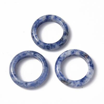 Natural Blue Spot Jasper  Plain Band Ring