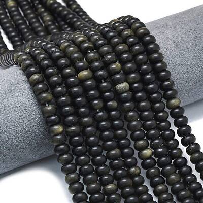 Natural Golden Sheen Obsidian Beads Strands