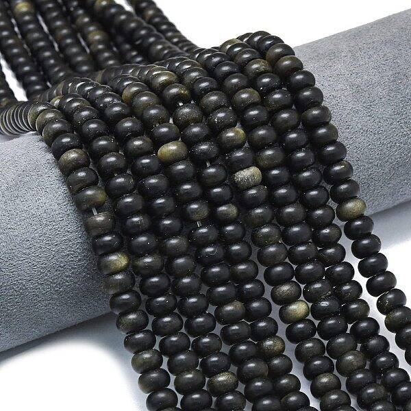 Natural Golden Sheen Obsidian Beads Strands