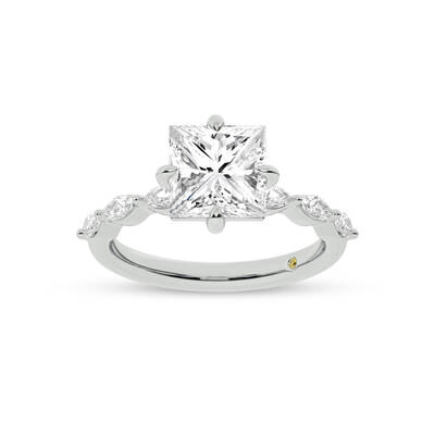 Cabo Princess Cut Lab Grown Diamond Engagement Ring | 14K White Gold 1 5/8 CT. TW.
