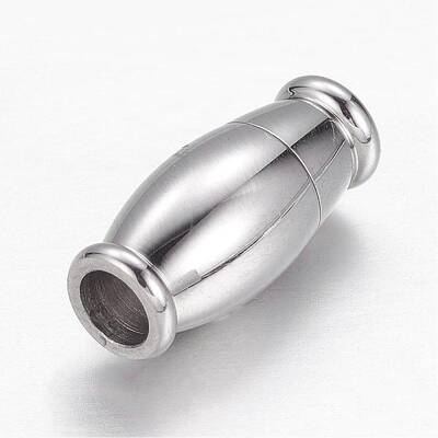 Tarnish Resistant Barrel 304 Stainless Steel Magnetic Clasps with Glue-in Ends