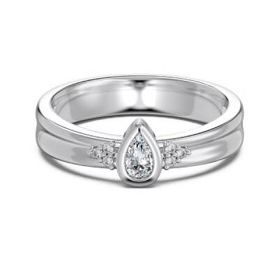 Rhodium Plated 925 Sterling Silver Micro Pave Cubic Zirconia Finger Rings for Women
