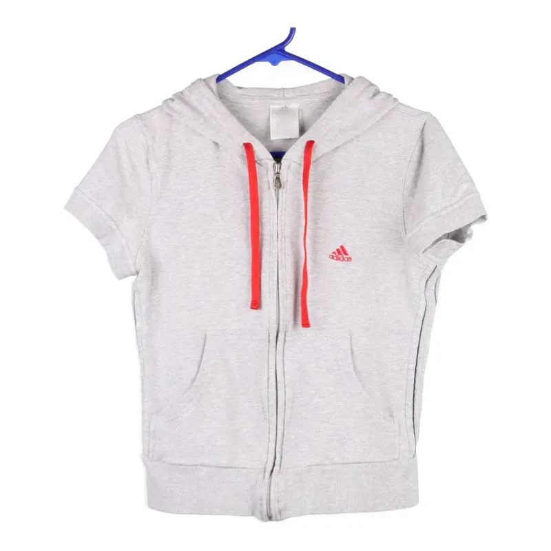 Age 10-12 Adidas Hoodie - Medium Grey Cotton Blend