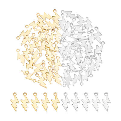 60Pcs 2 Colors 201 Stainless Steel Charms