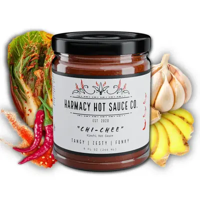 Chi-Chee - Fermented Kimchi Hot Sauce by Harmacy Hot Sauce Co, 9oz Jar, Bold & Tangy, Vegan, Gluten Free, Nut Free, Gourmet