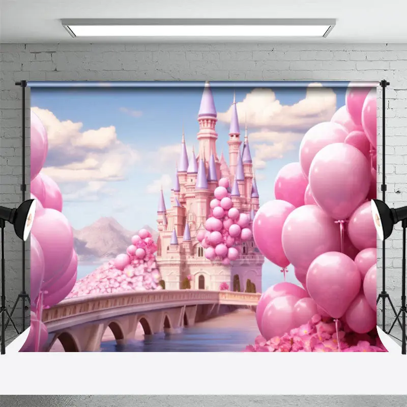 Balloon Castle Wonderland Princess Photo Backdrop - Aperturee