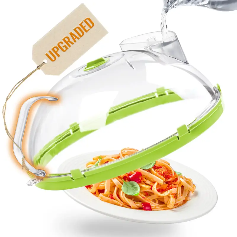 【Gracenal】 Microwave Splatter Cover, Clear Microwave Splatter Cover with Water Steamer and Handle, Kitchen Gadgets and Ac...