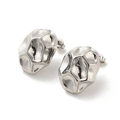 Honeycomb Rack Plating Brass Stud Earrings