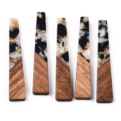 Transparent Resin & Walnut Wood Pendants