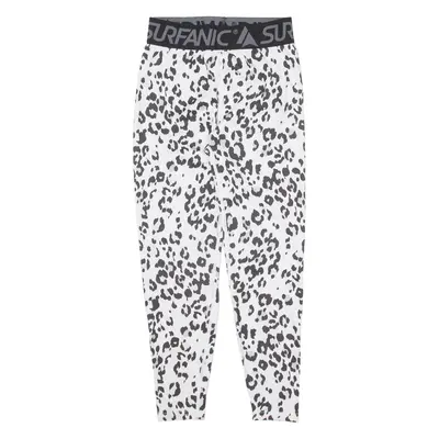 SURFANIC CARBONDRI Animal Print Girls Leggings White Skinny 10-11Y W22 L21