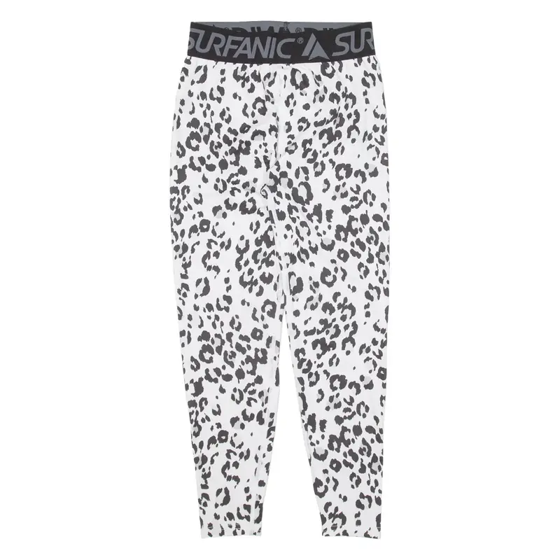SURFANIC CARBONDRI Animal Print Girls Leggings White Skinny 10-11Y W22 L21