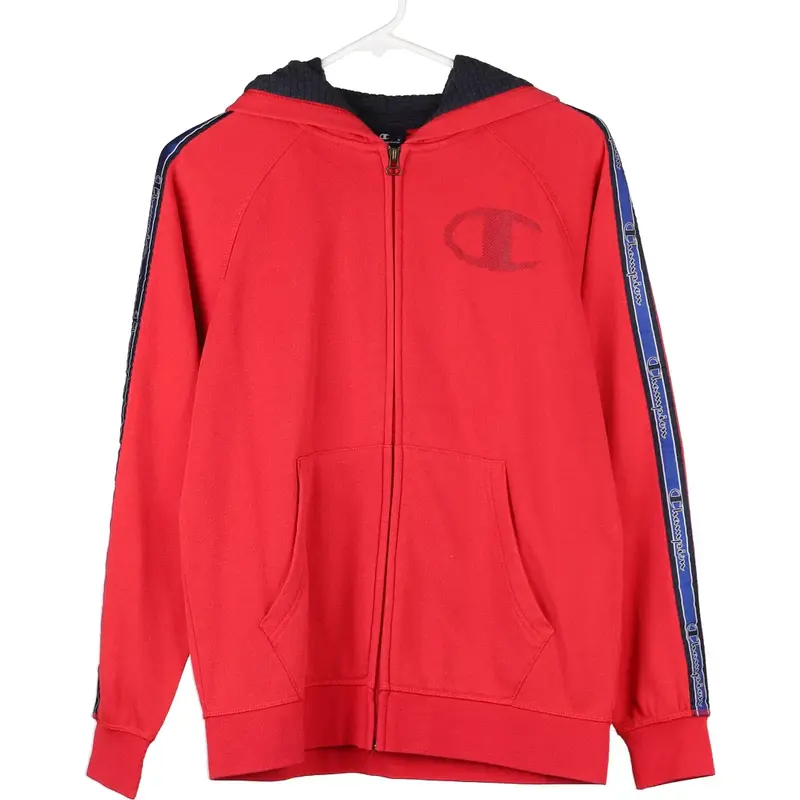Age 13-14 Champion Hoodie - XL Red Cotton Blend