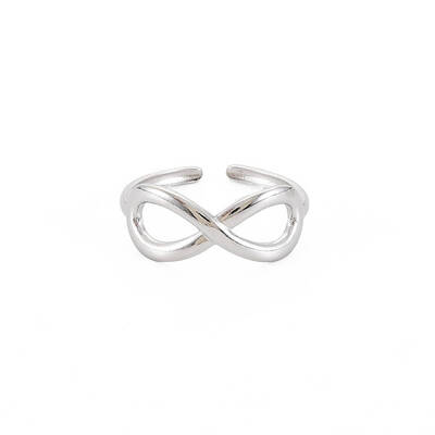 Non-Tarnish 304 Stainless Steel Open Infinity Hollow Cuff Ring for Women