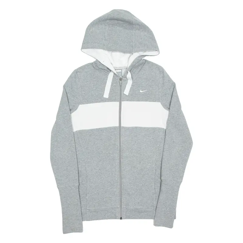 NIKE Womens Grey Hoodie Full Zip L