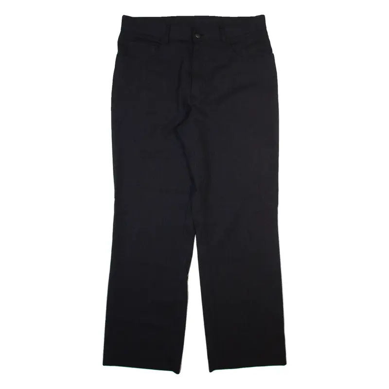 CALYX Mens Trousers Black Regular Straight Wool W32 L30