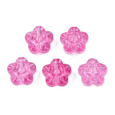 Transparent Spray Painted Glass Beads
