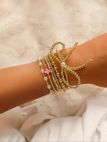 Boho Style Beaded Bracelet, Fashionable Cross & Bow Charm Decor Bracelet for Women & Girls, Trendy All-match & Exquisite Jewe...