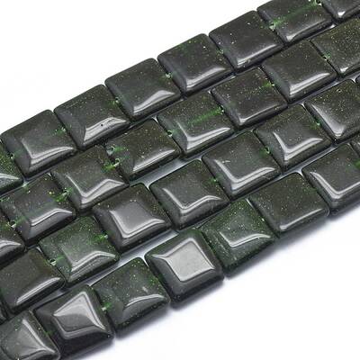 Synthetic Green Goldstone Beads Strands