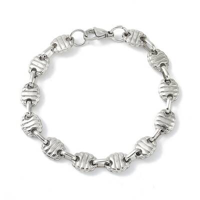 Non-Tarnish 201 Stainless Steel Coffee Bean Chain Bracelets for Women Men