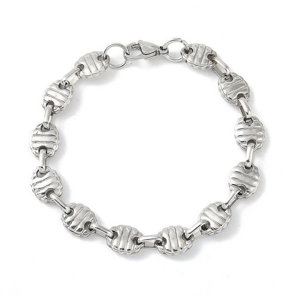Non-Tarnish 201 Stainless Steel Coffee Bean Chain Bracelets for Women Men
