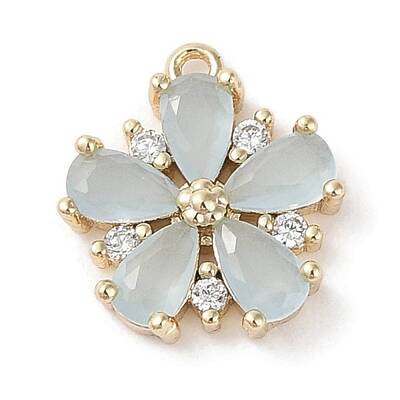 Brass Micro Pave Cubic Zirconia Charms