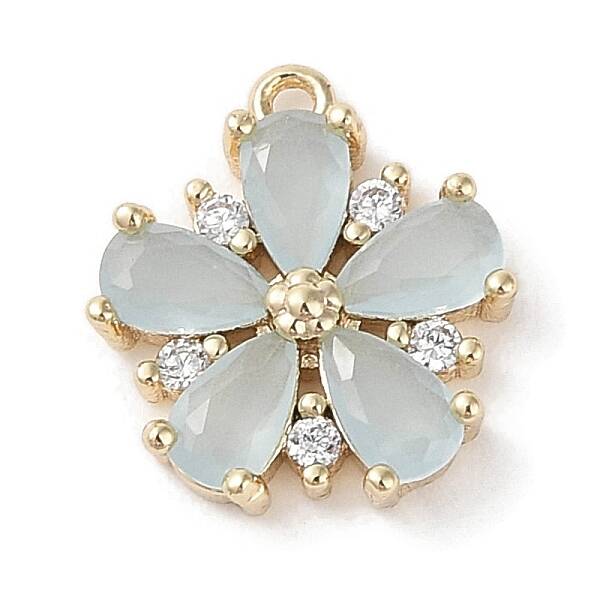 Brass Micro Pave Cubic Zirconia Charms