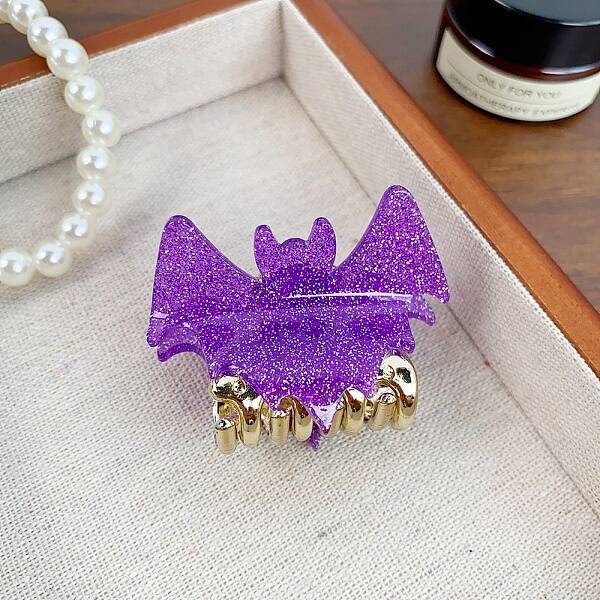 Halloween Bat Acrylic and Matal Claw Hair Clips