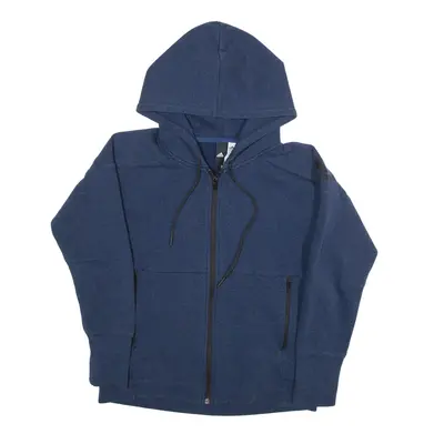 ADIDAS Hoodie Blue Full Zip Womens UK 8