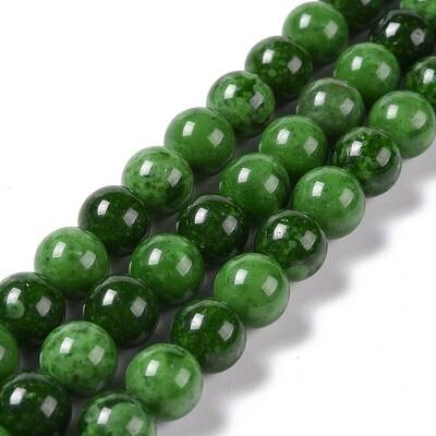 Synthetic Green Strawberry Quartz (Glass) Beads Strands