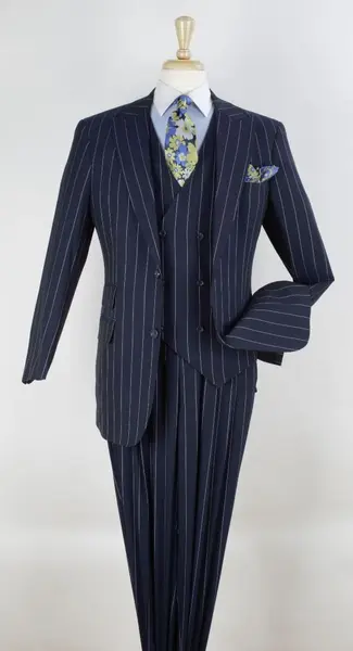 Royal Diamond Men's 3 Piece Pinstripe Suit Fashionable and Stylish
