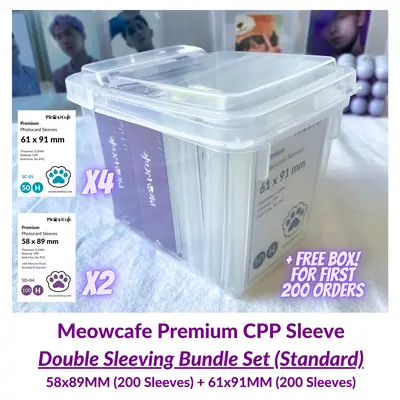[Valued Bundle] Meowcafe Premium CPP Card Sleeve 400 Sleeves Double Sleeving Bundle Set of 200 * 58x89MM + 200 * 61x91MM Slee...