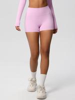 Women's Solid Color High Waist Sports Shorts, Casual Comfy Breathable Skinny Shorts for Yoga Gym Workout Running, Ladies Spor...