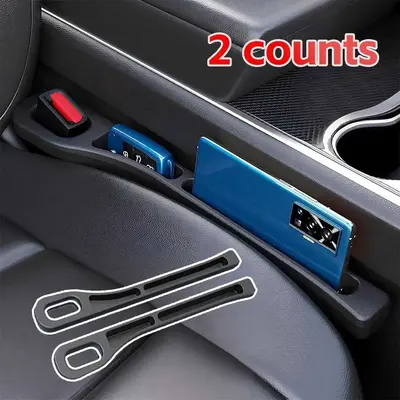 2 Pack Car Seat Gap Filler ,Soft Foam Multifunctional Seat Side Gap Filler with Organizer & Hook Function, 3in1 Gap Stopper U...