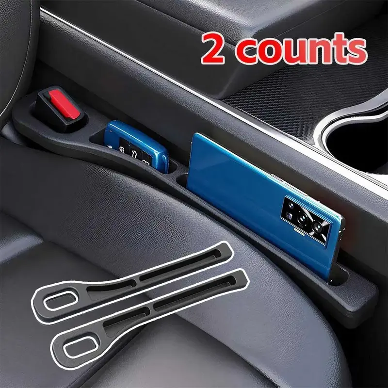 2 Pack Car Seat Gap Filler ,Soft Foam Multifunctional Seat Side Gap Filler with Organizer & Hook Function, 3in1 Gap Stopper U...