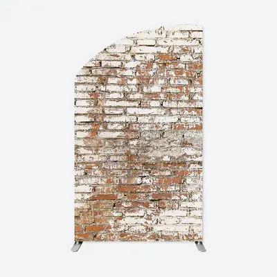 Aperturee Retro Faded Brick Wall Convex Oblique Arch Backdrop | Custom Arched Wall Covers | Chiara Wall Backdrop Diy | Round ...