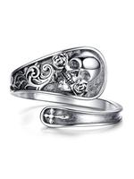 Punk Style Skull & Rose Design Ring, Retro Accessories for Women for Party, Daily Clothing Decor, Trendy All-match Creative J...