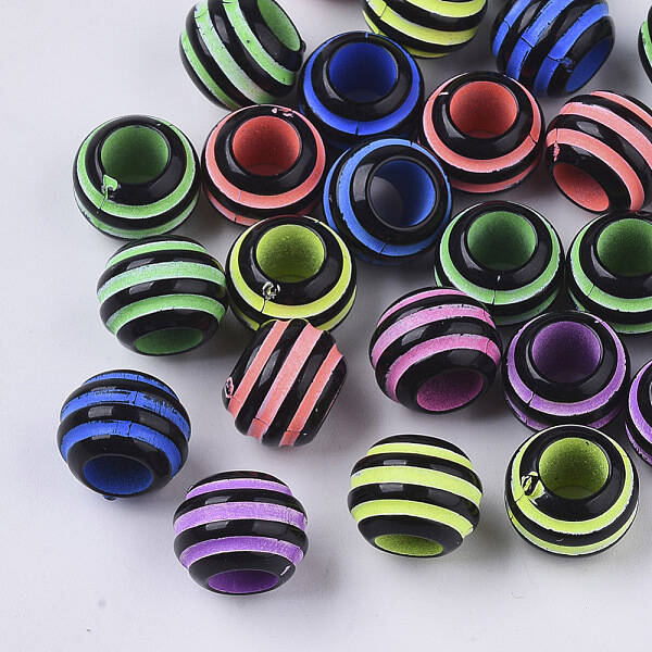 Spray Painted Acrylic European Beads