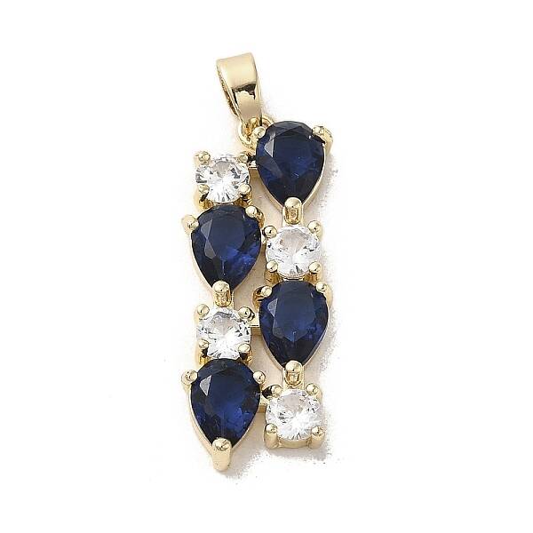 Brass Micro Pave Clear Cubic Zirconia Pendants