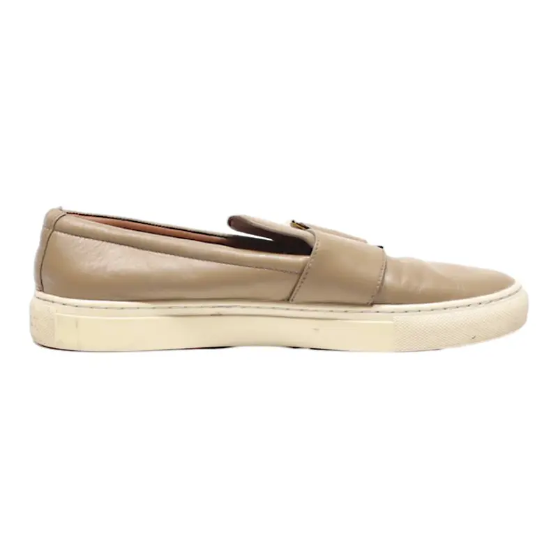 BALLY Loafer Shoes Grey Leather Womens UK 6.5