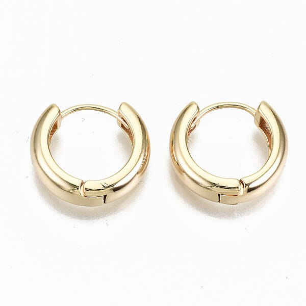 Brass Huggie Hoop Earrings
