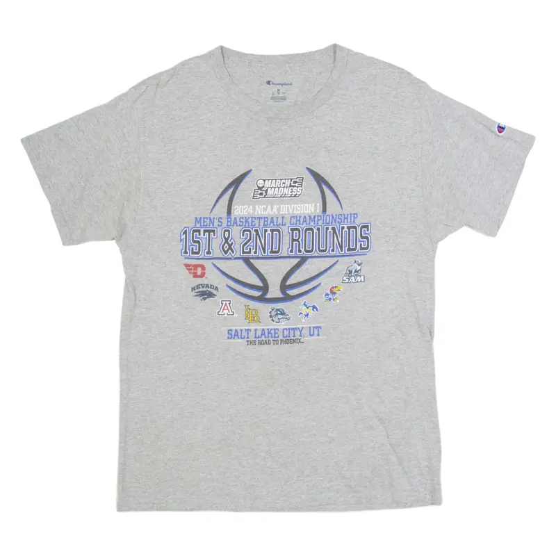 CHAMPION Mens Basketball Championship 2024 Mens T-Shirt Grey USA M