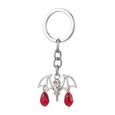 Bat Alloy & Glass Keychain