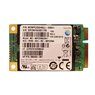 MZMPC256HBGJ-000H1 Samsung PM830 Series 256GB Multi-Level Cell SATA 6Gb/s mSATA Solid State Drive