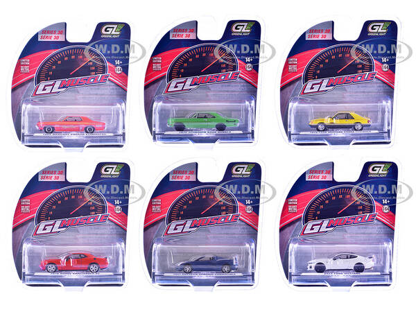 GreenLight Muscle Series 30 Set of 6 pieces 1/64 Diecast Model Cars by Greenlight