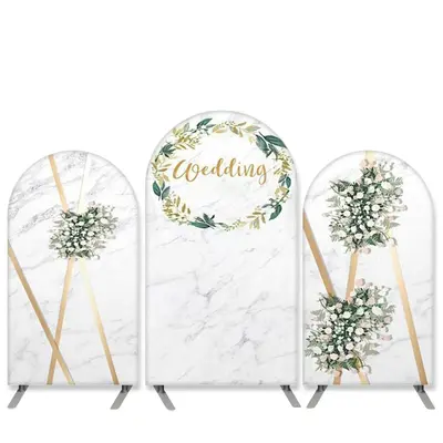 Aperturee Boho Theme White Floral Green Leaves Wedding Arch Backdrop Kit | Diy Arch Backdrop Cover | Circle Arch Backdrop | C...