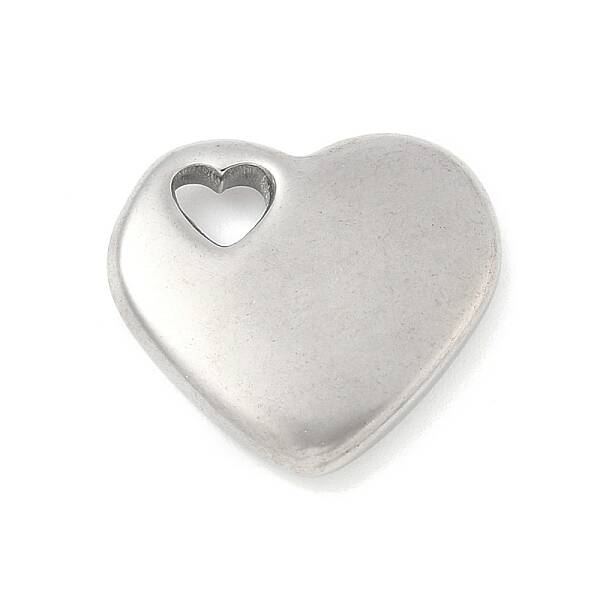 304 Stainless Steel Heart Pendants